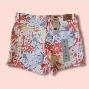 𝅺levi's | NWT Girls Shorty Short Tie-dye Size 14 Stretchy Adjustable